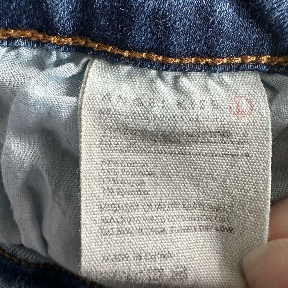 Angel Kiss Jean Skirt Womens L Blue Side Stripe Raw Hem Stretch Festival - Picture 6 of 9